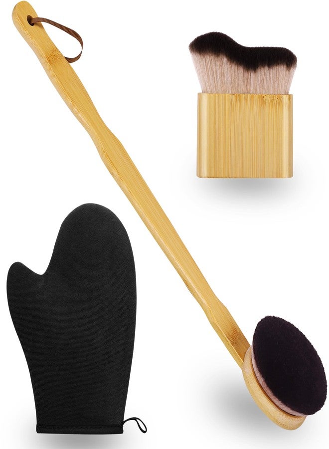 KELILO 3 in 1 Self Tanning Mitt Self Tanner Brush for Body Kabuki Brush for Self Tanner Mitt Self Tanning Brushes for Self Tan Brushes Tanning Glove Self Tanner Back Applicator Back Tanning Applicator - Image 1